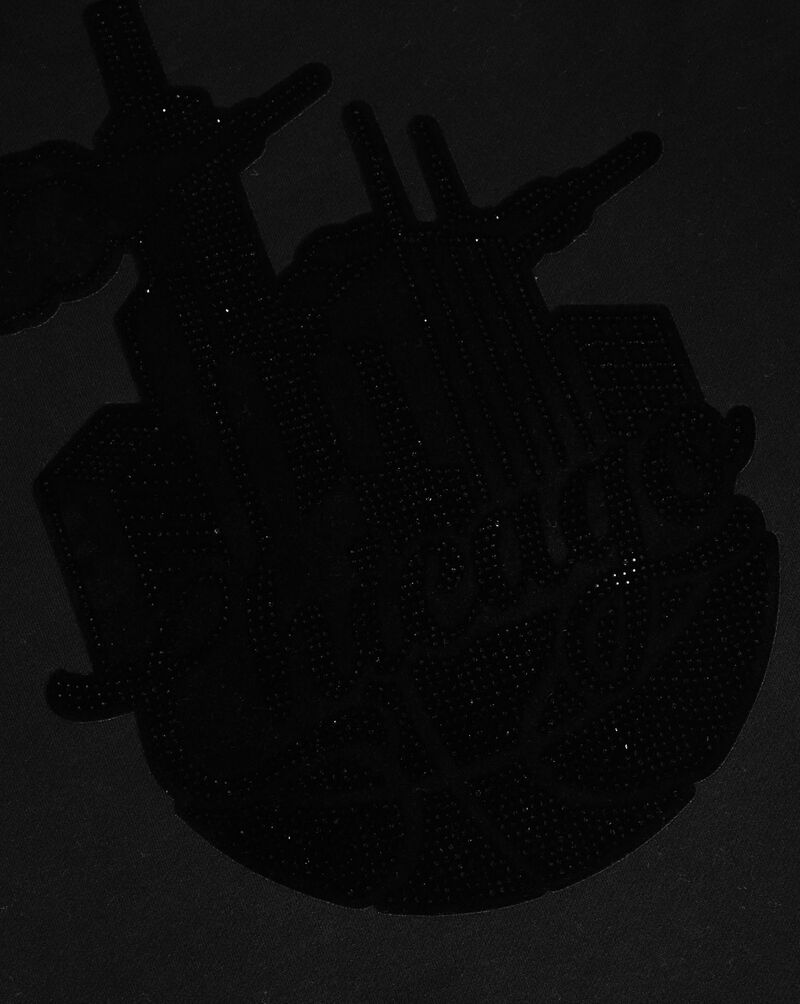 Bag Mafia Chicago Rhinestone Crop Sweatshirt WC5971110-BLK Black 4