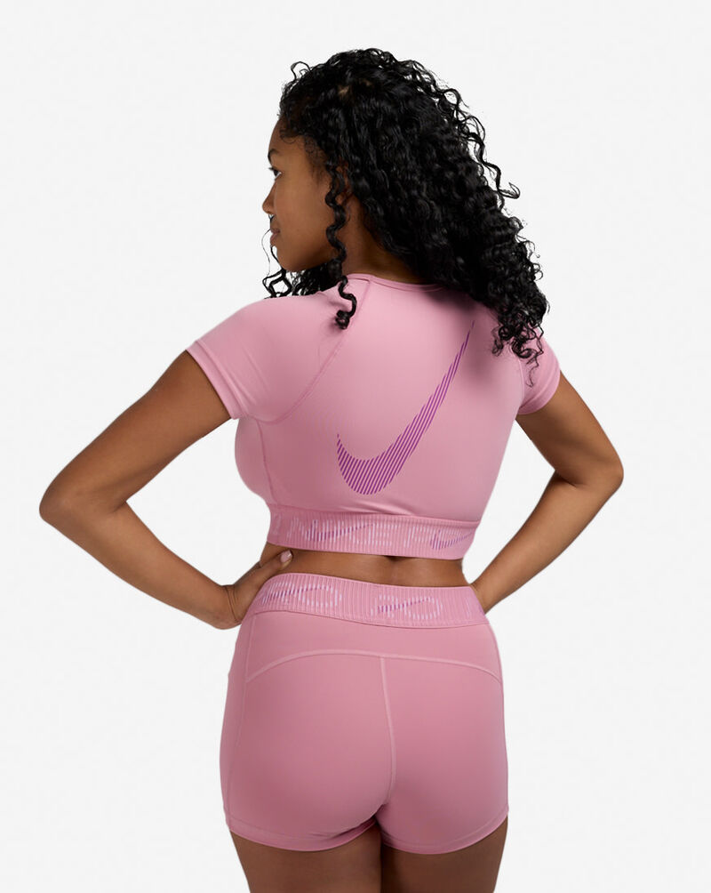 Nike Pro  Dri-FIT Short-Sleeve Cropped Top HM6369-699 Pink 2
