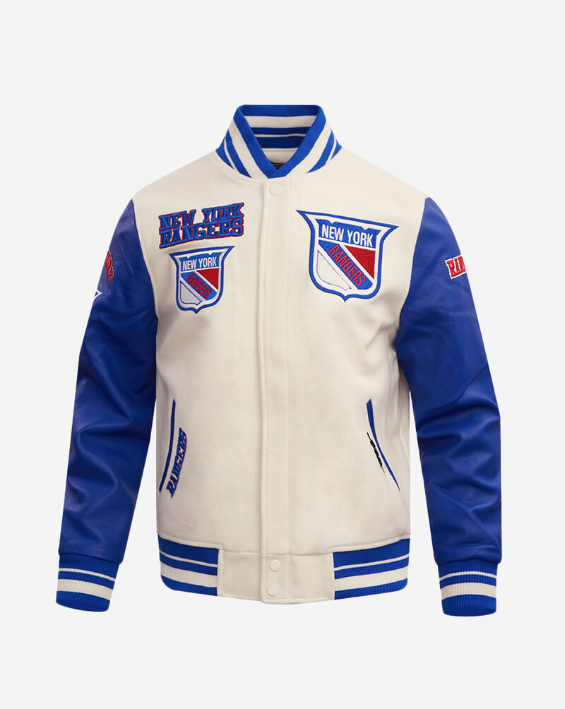 PRO STANDARD New York Rangers Retro Classic Rib Wool Varsity Jacket HNR667255-ERB cream 1