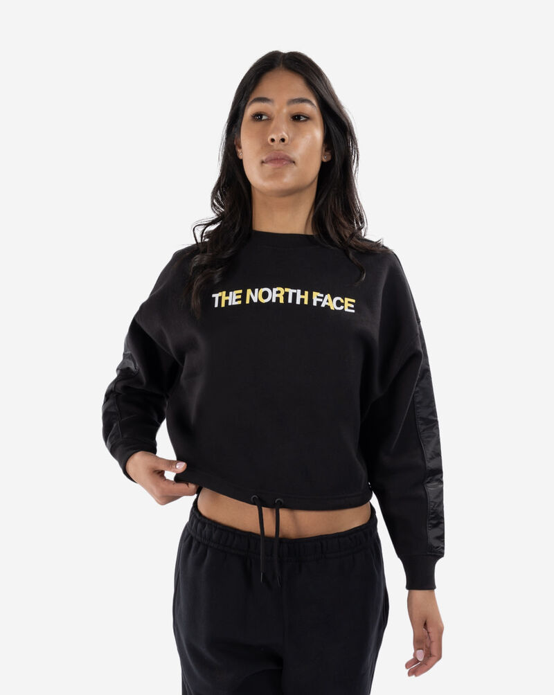 Shop The North Face Cropped Draw Cord Crewneck Sweatshirt NF0A5J6N-JK3 black | SNIPES USA