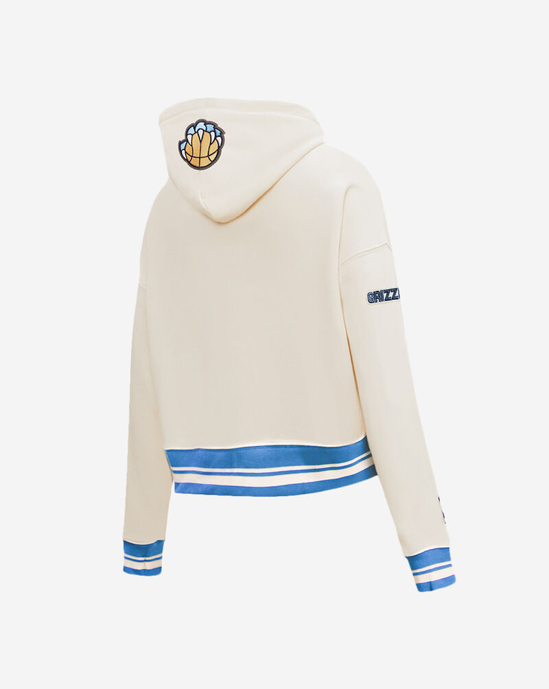 PRO STANDARD Memphis Grizzlies Retro Classic Rib Fleece Cropped Pullover Hoodie BMGC58907-EUN cream 3