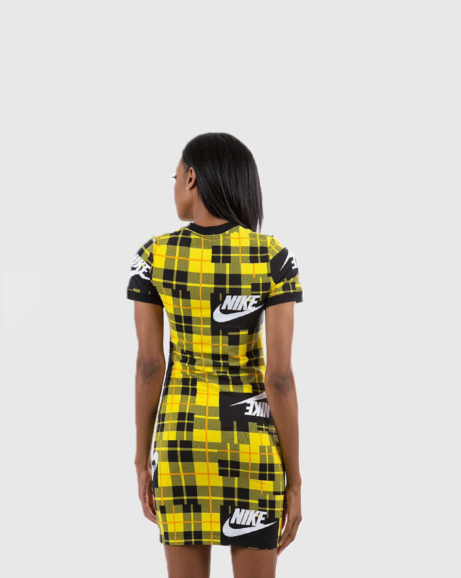 Shop Nike Nsw Plaid Bodycon Dress CQ7177-703 yellow | SNIPES USA