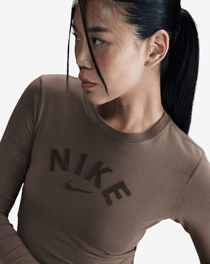 Nike NSW Chill Crop Knit T-Shirt HQ1702-233 Brown 4