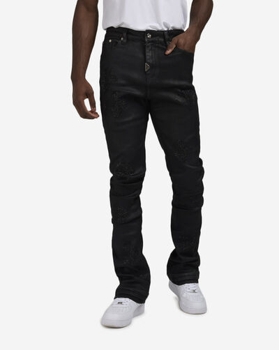 Monogram Embellished Denim Jeans