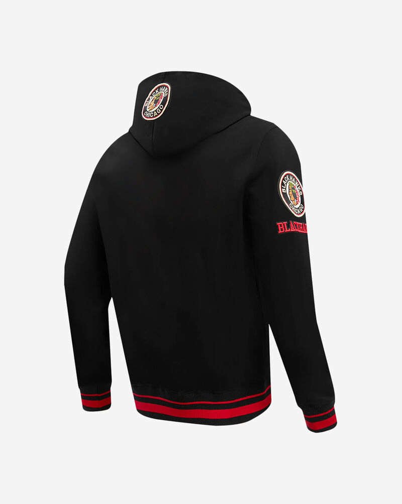PRO STANDARD Chicago Blackhawks Retro Classic Fleece Pullover Hoodie HCB567534-BRK Black 3