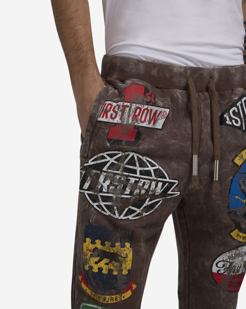 First Row Washed Jogger FRB2476S-BRW Brown 3