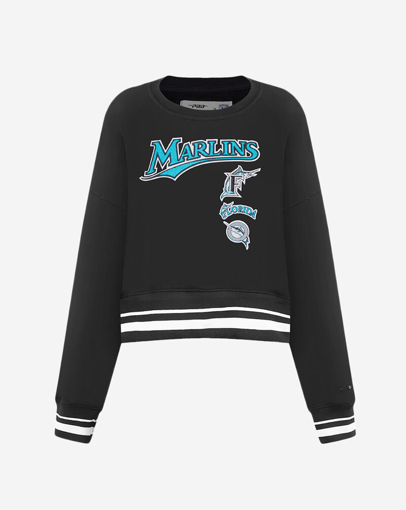 PRO STANDARD Florida Marlins Retro Classic Fleece Crewneck  LMMC314570-BLK Black 1