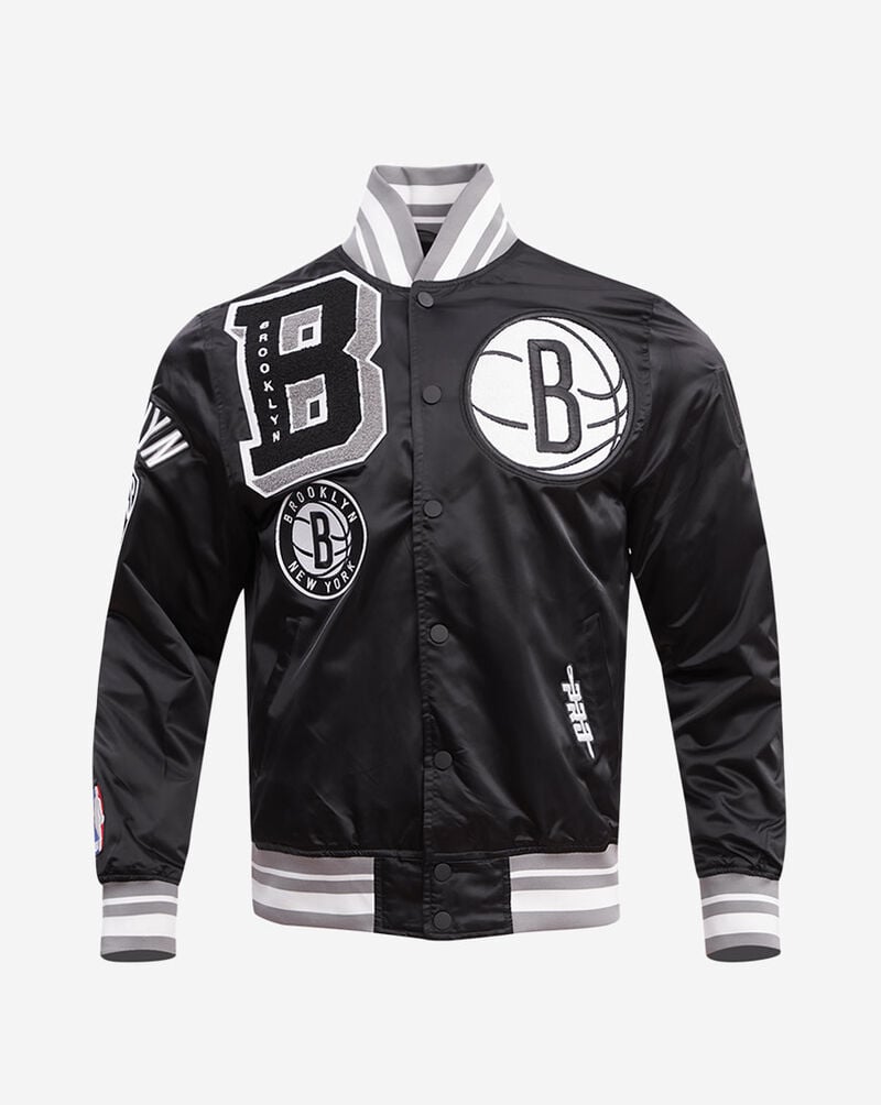 PRO STANDARD Brooklyn Nets Mash Up Rib Satin Jacket BBN6515680-BGY Black 1