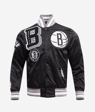 Brooklyn Nets Mash Up Rib Satin Jacket