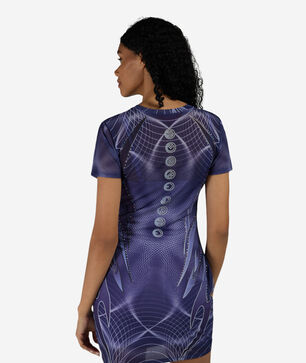 Printed Mesh Bodycon Dress