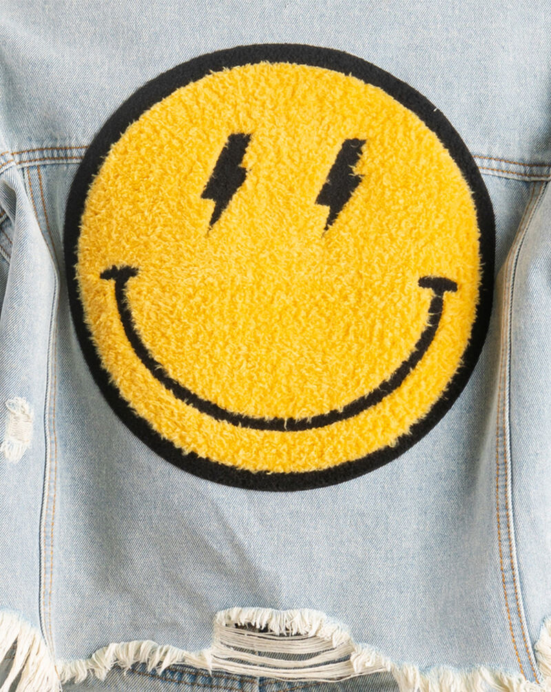 Trio Urban Yellow Smiley Denim Jacket W75-BLU Blue 4