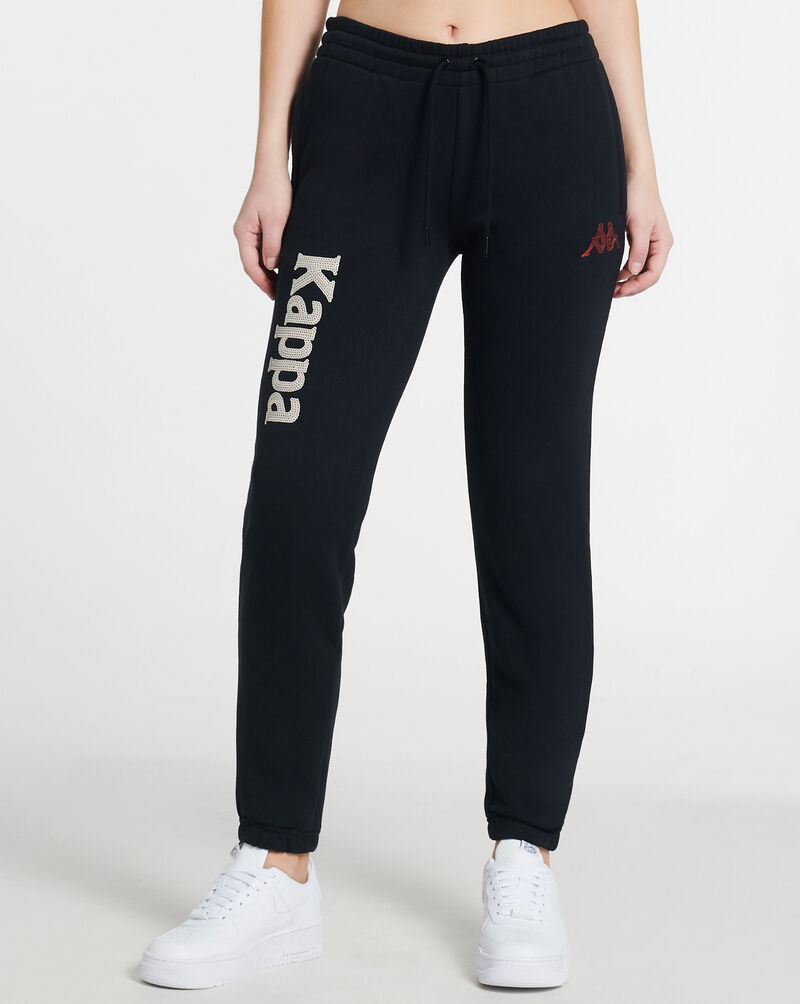 Shop Kappa Authentic Glitty Sequin Sweatpants 34187NWC00 black