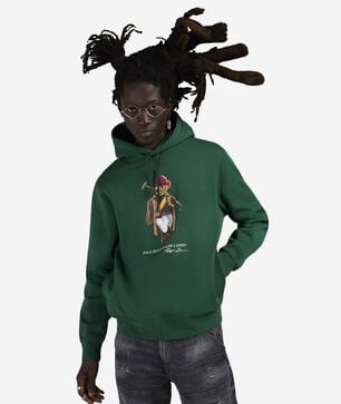 Fleece Novelty Polo Society Bear Hoodie 