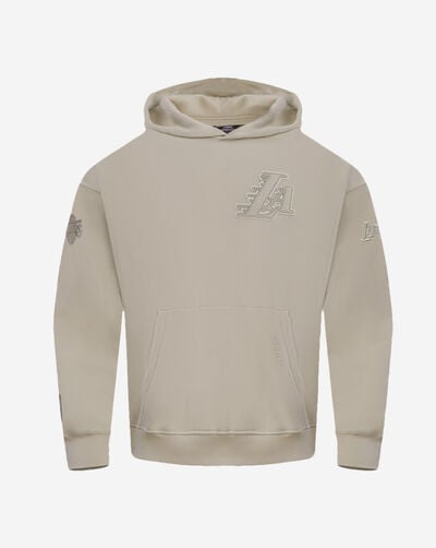 Los Angeles Lakers Neutral Drop Shoulder Fleece Pull Over Hoodie