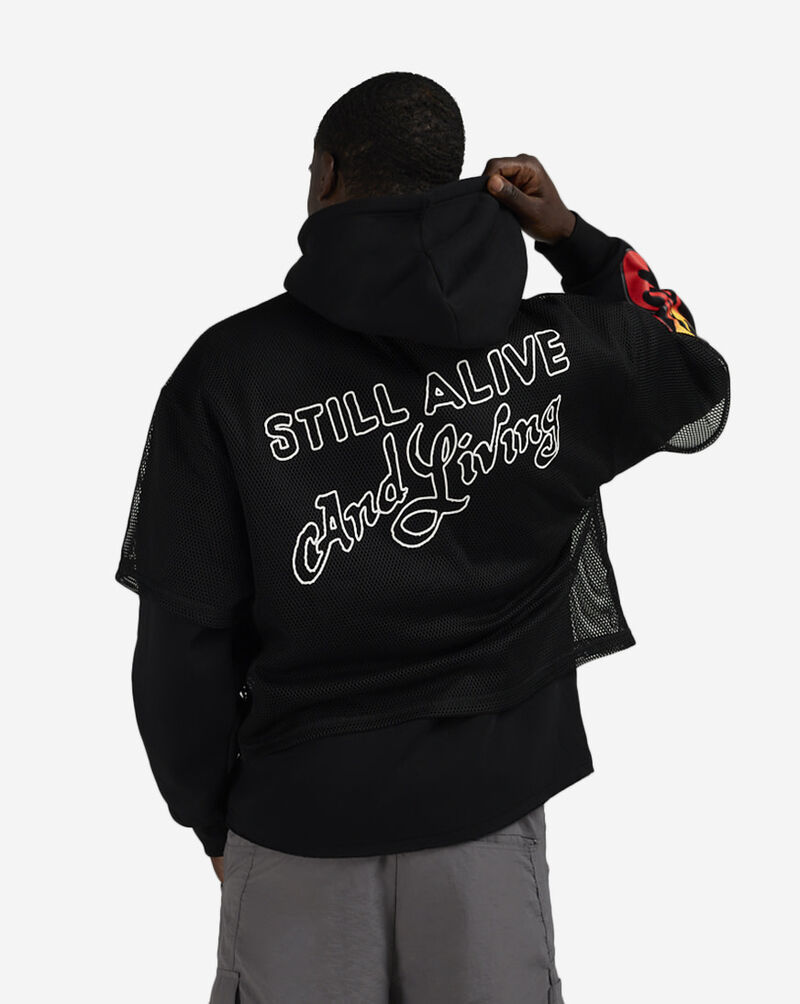 Von Dutch Flame Print Mesh 2-Fer Hoodie 4VND2A7443-BLK Black 3