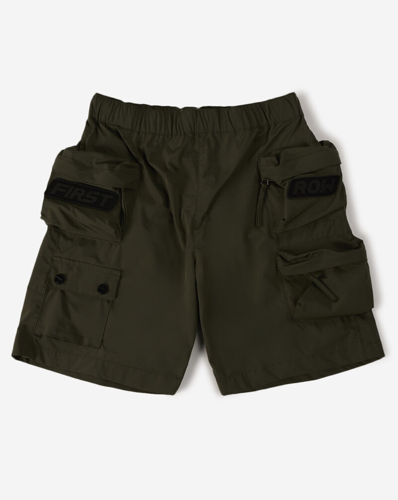 First Row Grade School 3D Cargo Shorts FRBS3009S-OLI Green 1