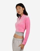 Velour Cropped Bomber Jacket