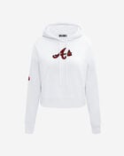 PRO STANDARD Atlanta Braves Classic Cropped Pullover Hoodie LABC34341-WHT White 1