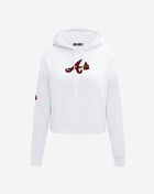 PRO STANDARD Atlanta Braves Classic Cropped Pullover Hoodie LABC34341-WHT White 1