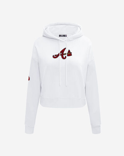 Atlanta Braves Classic Cropped Pullover Hoodie