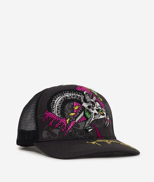Rhinestone Dagger Snake Trucker Hat
