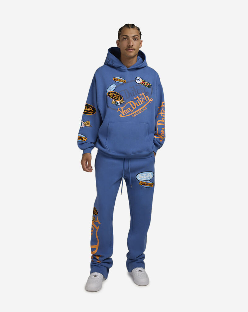 Von Dutch Embroidery Fleece Pants 4VND3A7059-BLU Blue 4