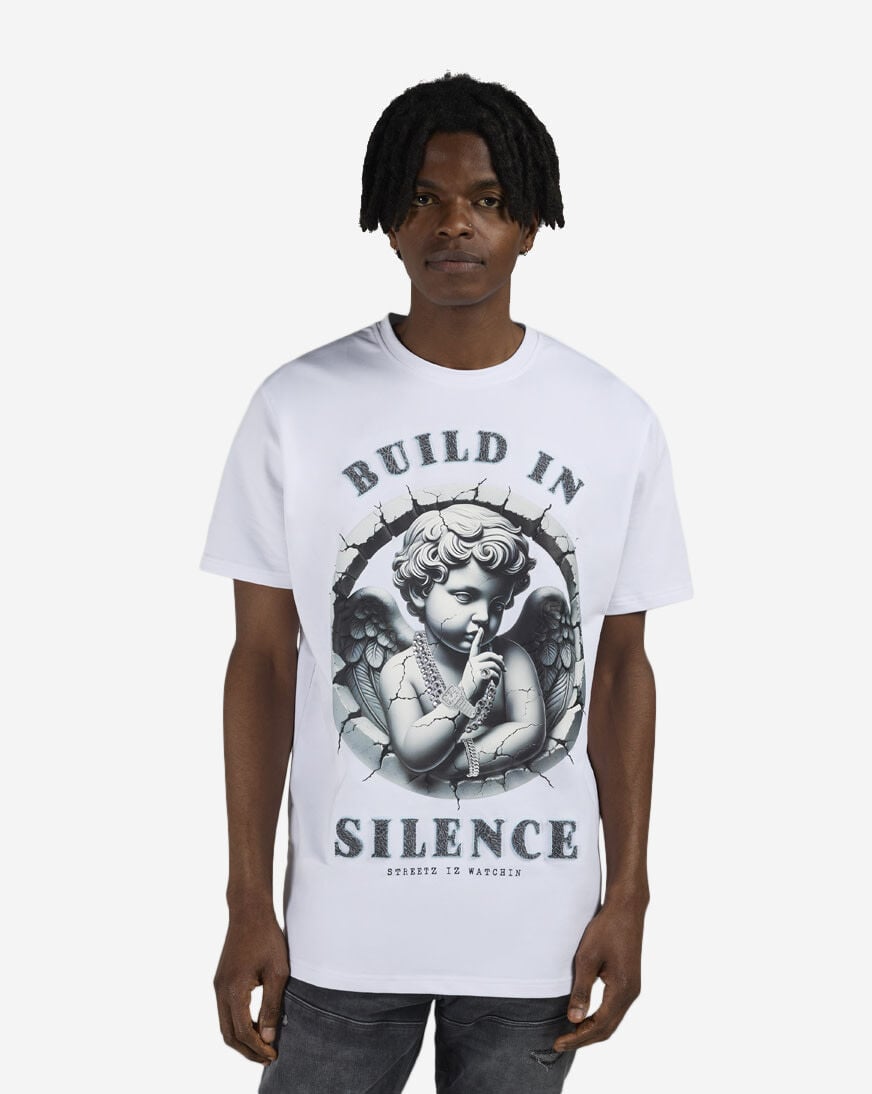 Shop STREETZ IS WATCHIN Build In Silence Tee SIW5241-WHT white