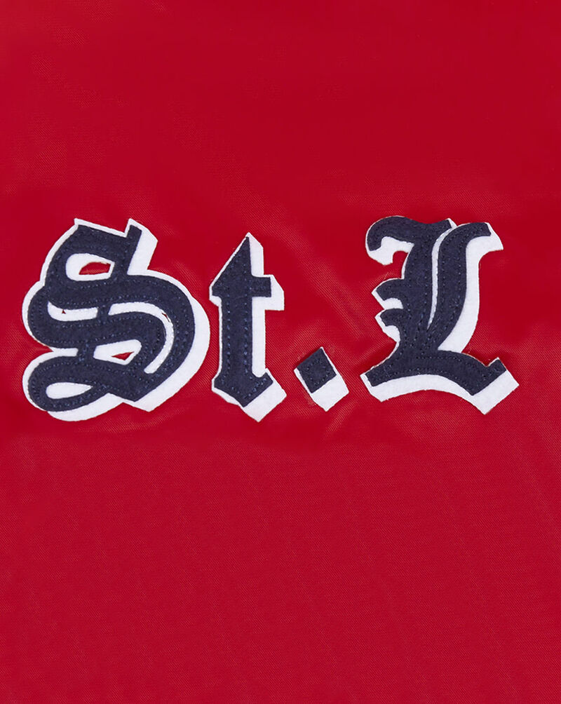 PRO STANDARD St. Louis Cardinals Old English Rib Satin Jacket LSC6314616-RMR Red 2