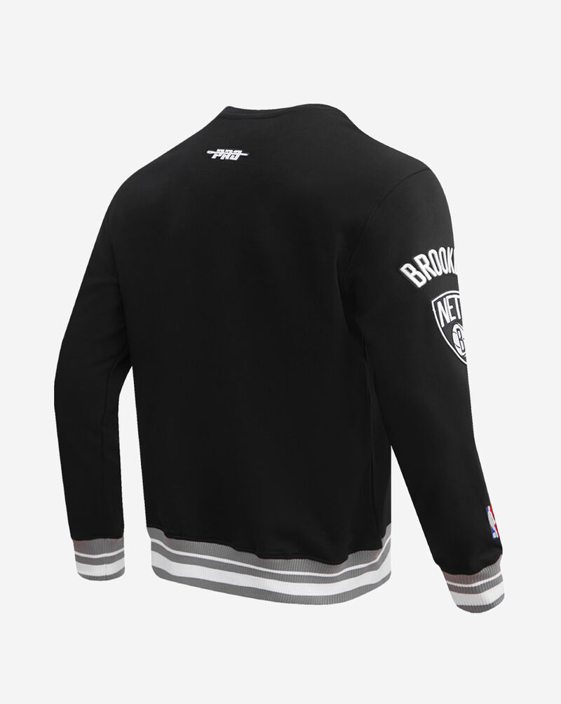 PRO STANDARD Brooklyn Nets Mash Up Rib Fleece Crewneck BBN5515678-BGY Black 3