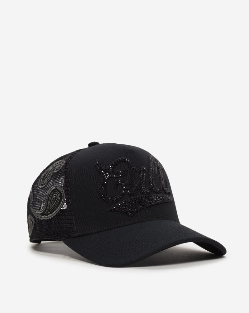 Cult of Individuality Paisley Shimuchan Logo Mesh Back Trucker Hat 624B11-CH73A Black 1