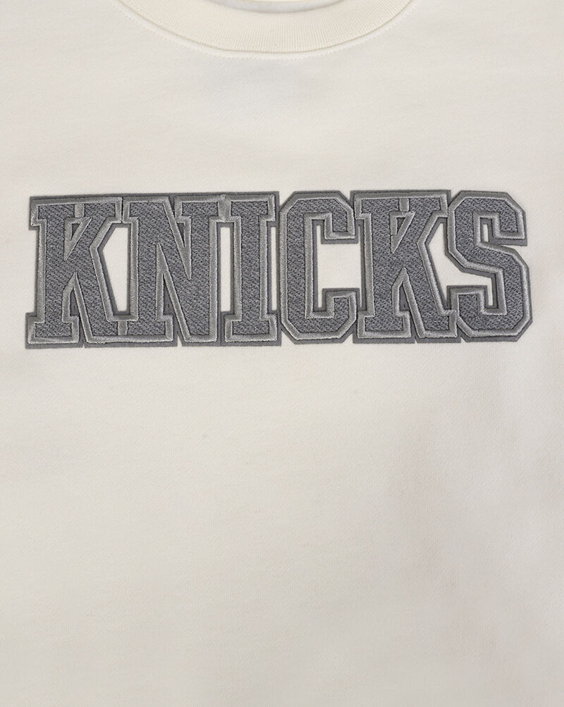 PRO STANDARD New York Knicks Reverse French Terry Drop Shoulder Fleece Crewneck BNK5515857-EGG cream 2