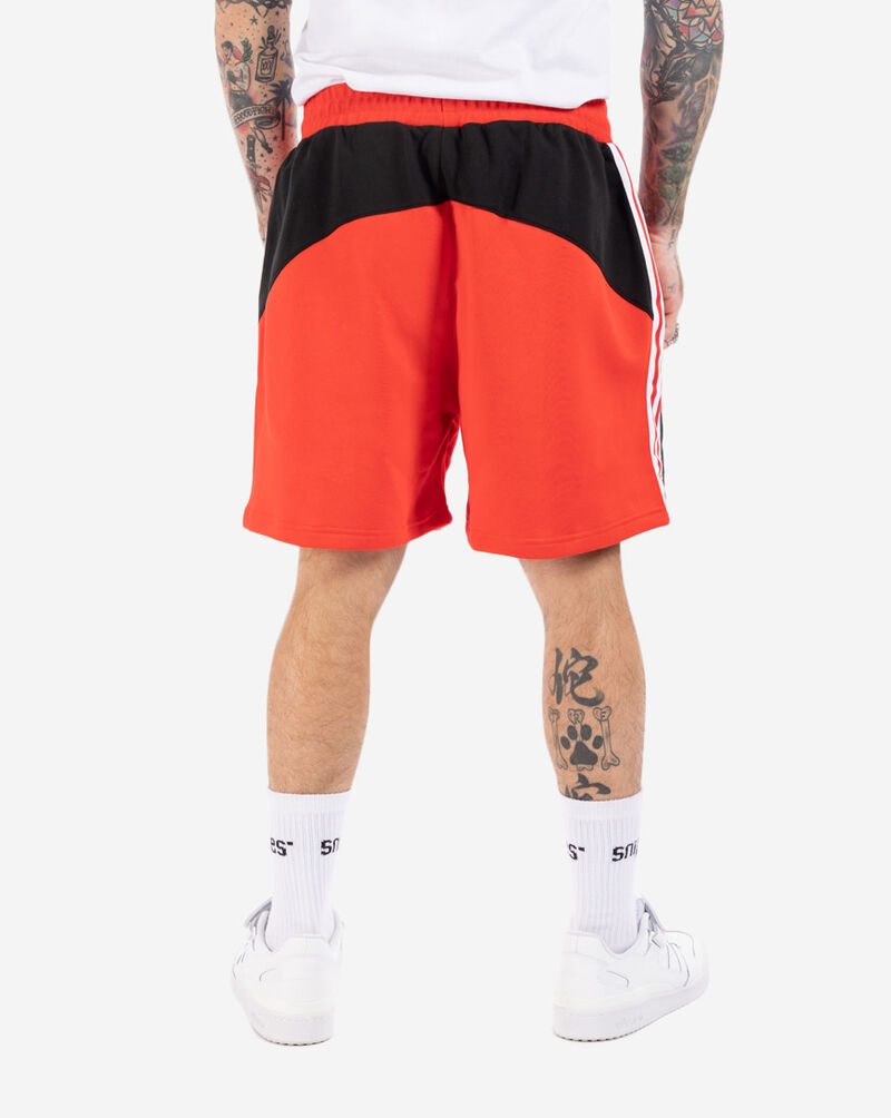 red adidas fleece shorts
