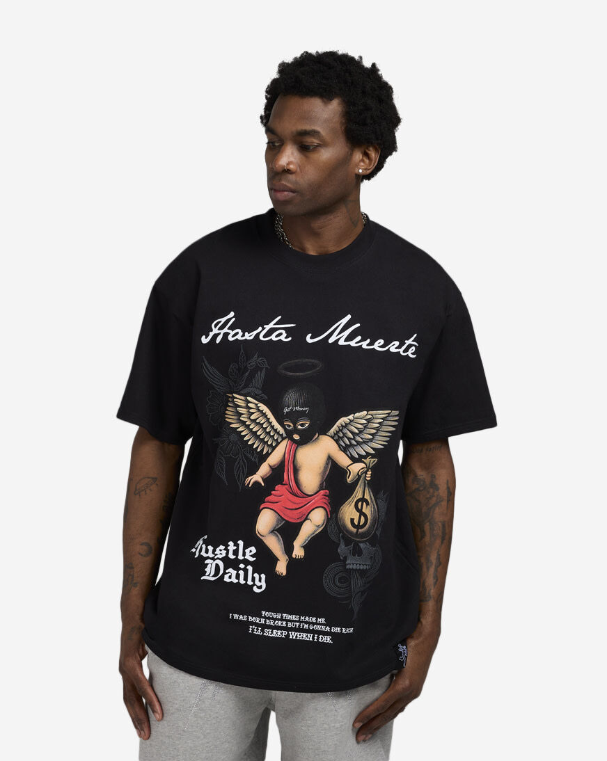 Shop Hasta Muerte HM Shaded Tattoo Tee HMSHADTTOO07B-BLK black
