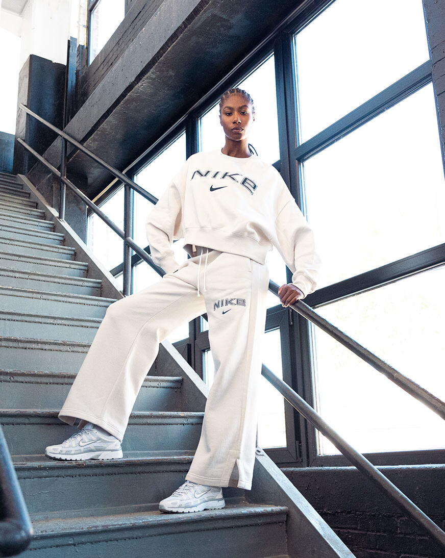 Shop Nike NSW Phoenix Fleece High-Waisted Wide-Leg Logo