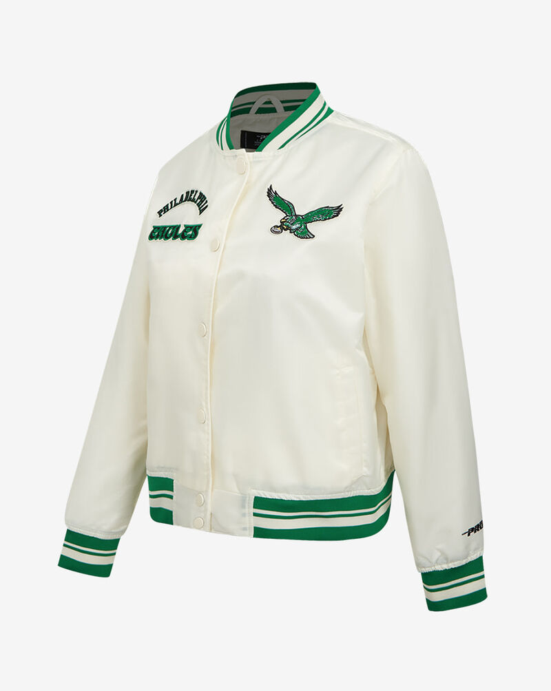 PRO STANDARD Philadelphia Eagles Retro Classic Rib Satin Jacket FPEU44148-EKG cream 3