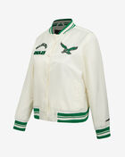 PRO STANDARD Philadelphia Eagles Retro Classic Rib Satin Jacket FPEU44148-EKG cream 3