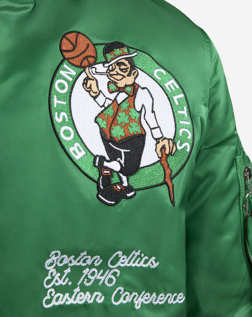 Shop New Era Alpha Industries Boston Celtics Bomber Jacket