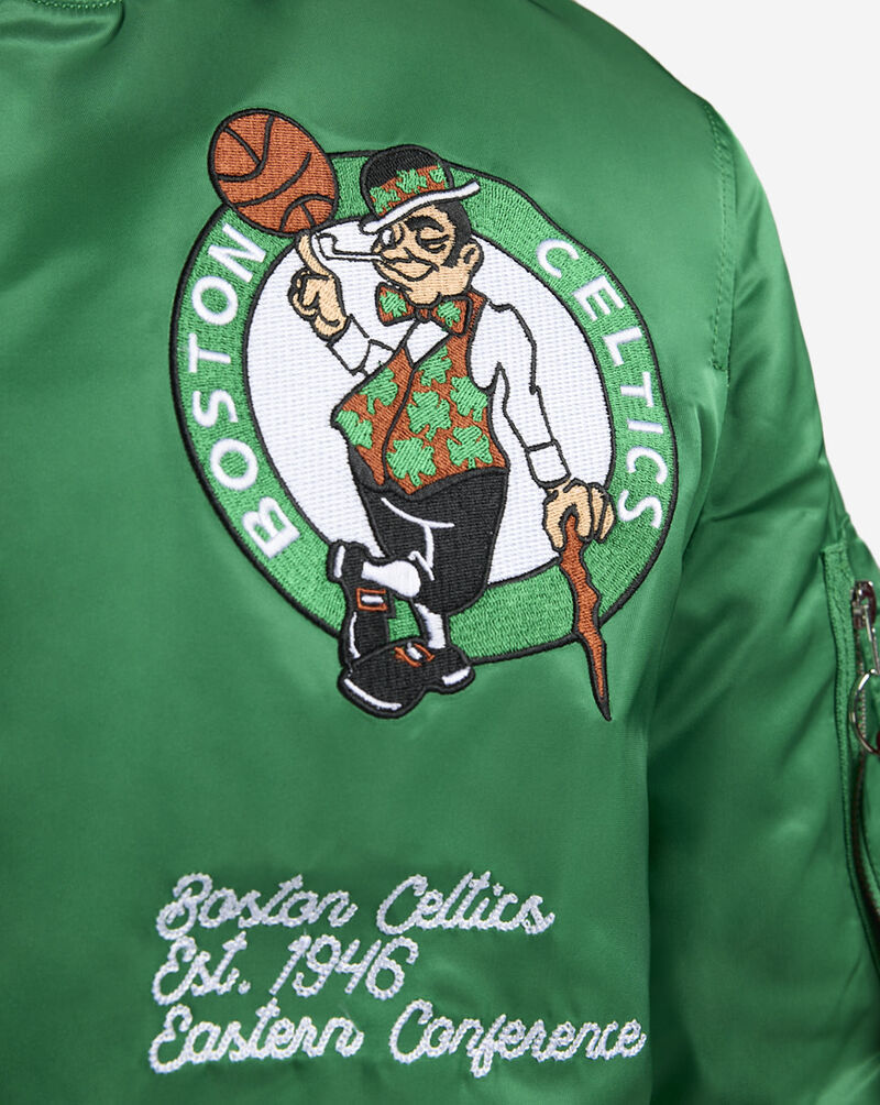 New Era Alpha Industries Boston Celtics Bomber Jacket 60684142 Green 3