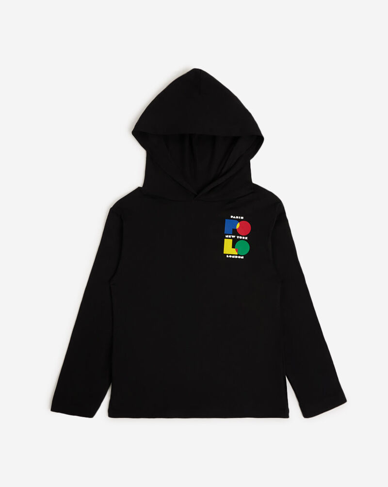 Polo Ralph Lauren Pre-School Logo Cotton Jersey Hooded Tee 322934259001-BLK Black 1