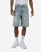 Decibel Embellished Denim Shorts SSWB006-BLU Blue 1