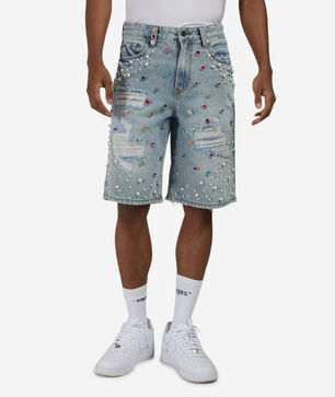 Embellished Denim Shorts