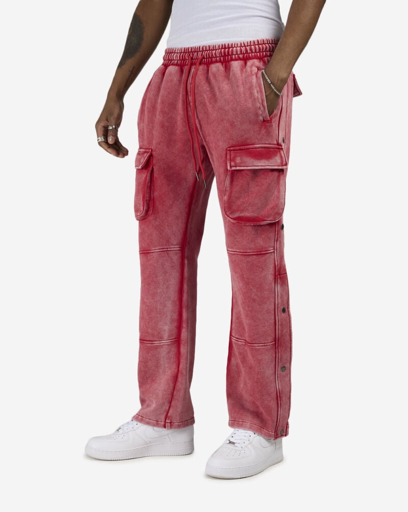 Bag Mafia Washed Cargo Sweatpants DEC-1000-RED Red 1