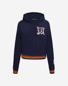 Detroit Tigers Mash Up Rib Fleece Cropped Pullover Hoodie