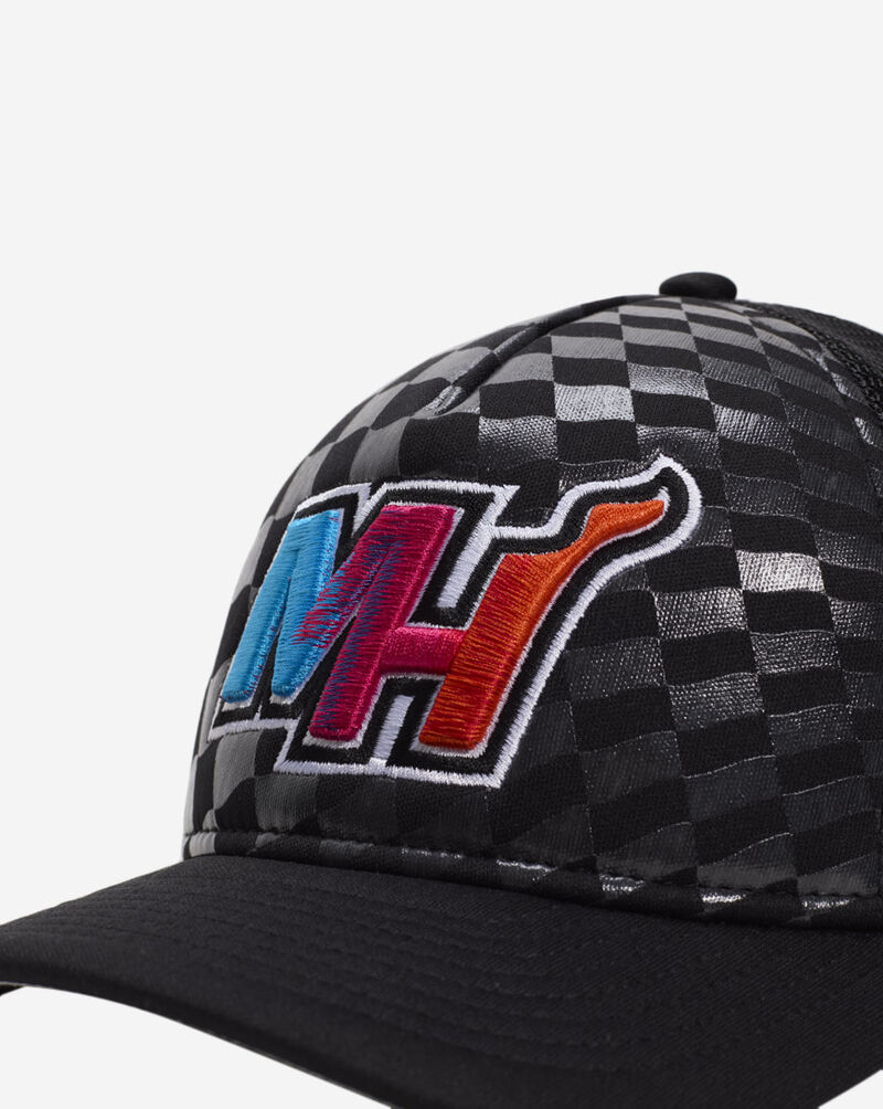 New Era 9Forty A-Frame Miami Heat Raceway Snapback Hat 60641191 Black 2