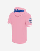 PRO STANDARD Los Angeles Dodgers Classic Chenille Double Knit Short Sleeve Pull Over Hoodie LLD135084-PNK Pink 2