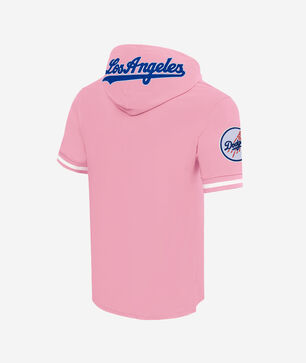 Los Angeles Dodgers Classic Chenille Double Knit Short Sleeve Pull Over Hoodie