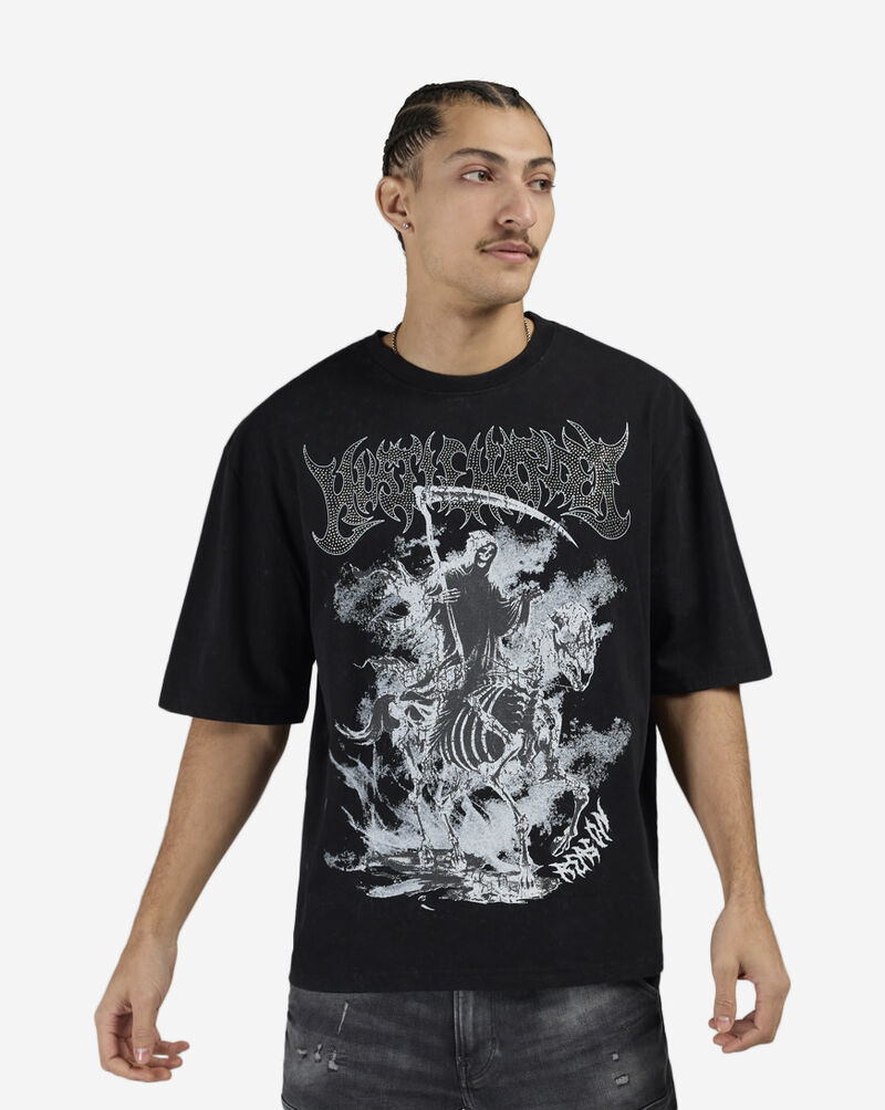 Graphic Tees Grim Reaper Horse Tee RSF5-001-001 Black 1