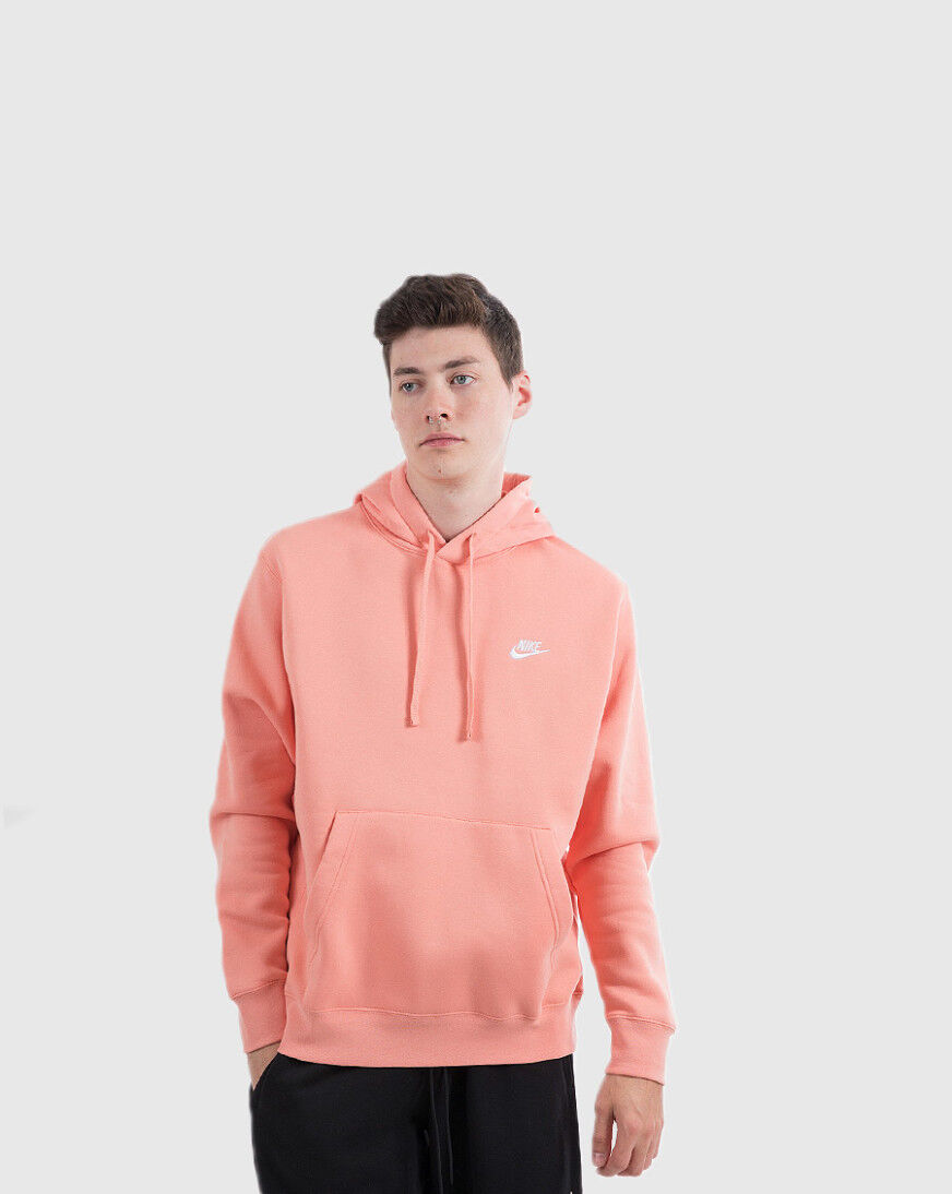 pink nike club fleece hoodie