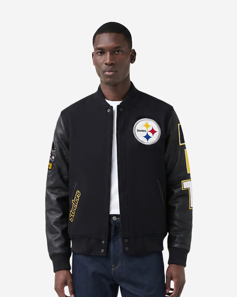 PRO STANDARD Pittsburgh Steelers Classic Wool Varsity Jacket FPS6410182-BLW Black 1
