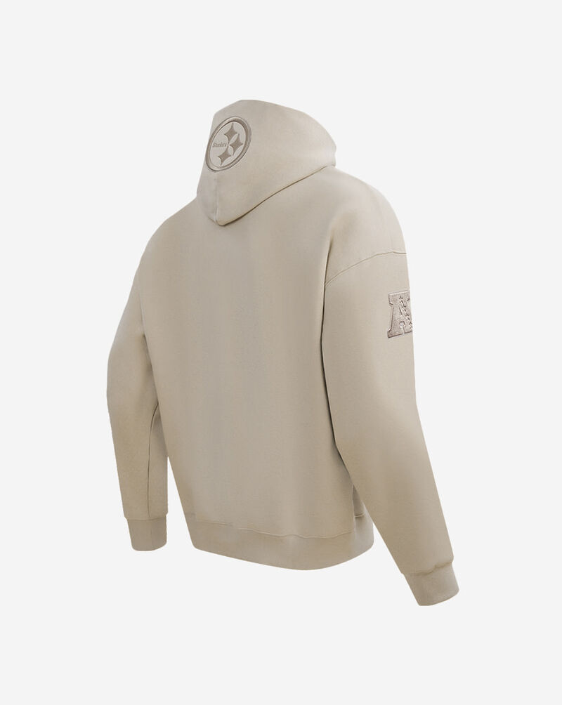 PRO STANDARD Pittsburgh Steelers Neutral Drop Shoulder Fleece Pull Over Hoodie FPS548108-TAU Beige 3
